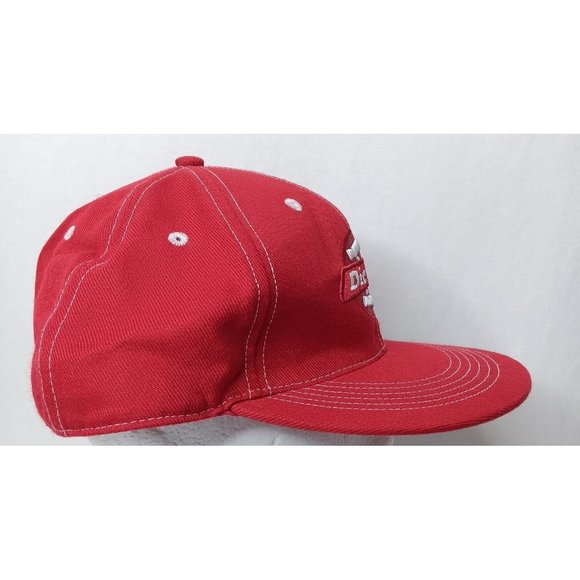 Dickies XL Fitted Cap Red Canvas Logo Acrylic Wool Blend Hat Workwear READ - Picture 2 of 10